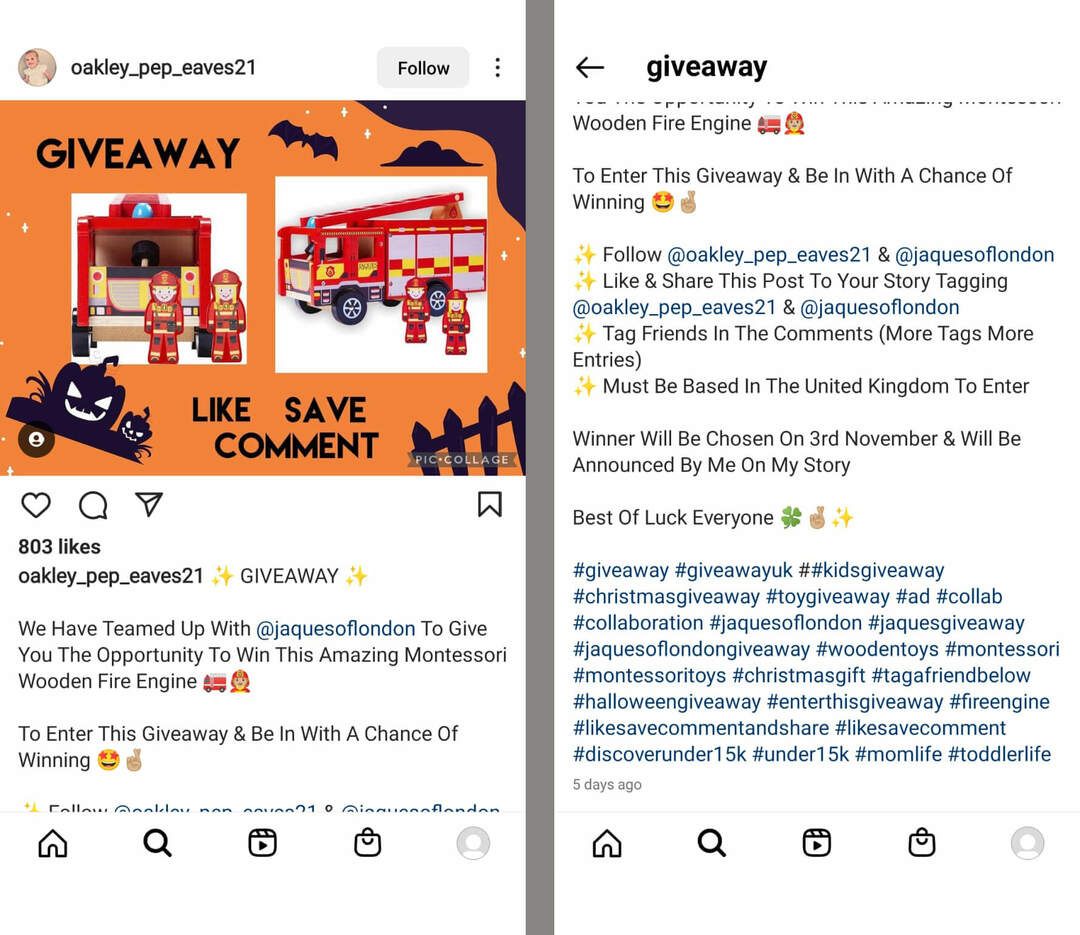 تكتيكات instagram-to-stop-using-right-now-unapproved-giveaways-spam-algorithm-example-4