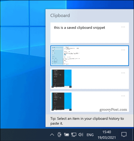 لوحة حافظة Windows 10