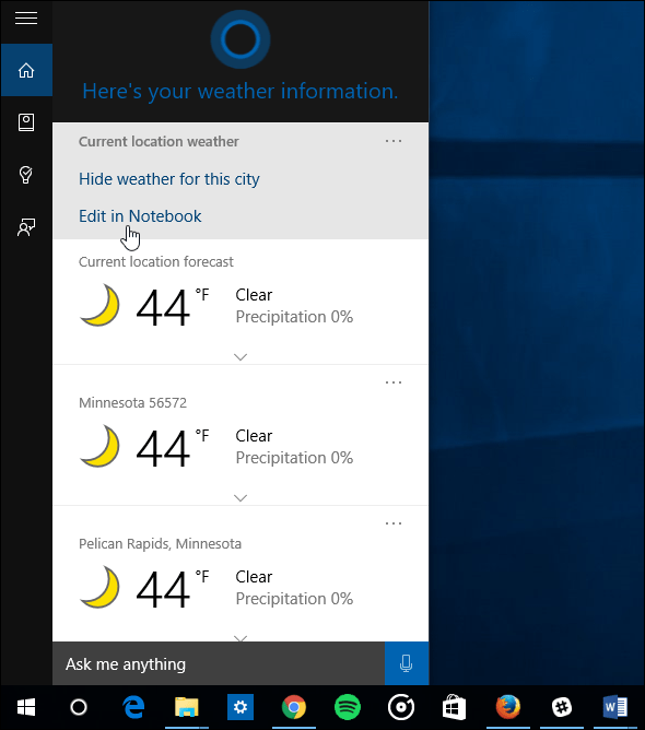نصيحة Windows 10: جعل Cortana عرض الطقس لمدن متعددة