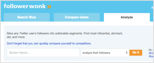 FollowerWonk ابحث لتحليل متابعي مستخدم Twitter